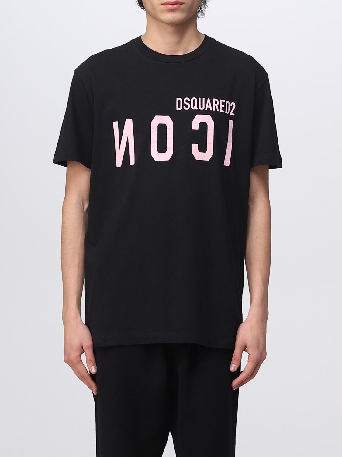 DSQUARED2 T-Shirt with pink graphic logo available at Lestyle Boutique Melbourne