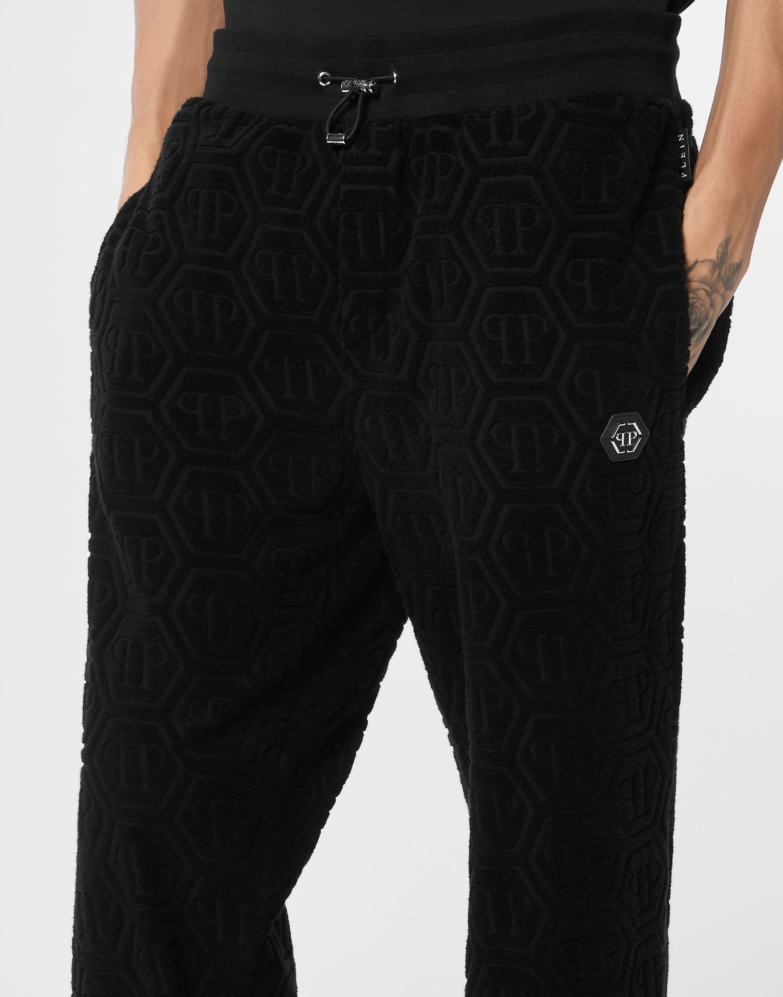 Philipp Plein Jacquard Tracksuit Pants Monogram, featuring a unique design. Available at Lestyle Boutique Melbourne