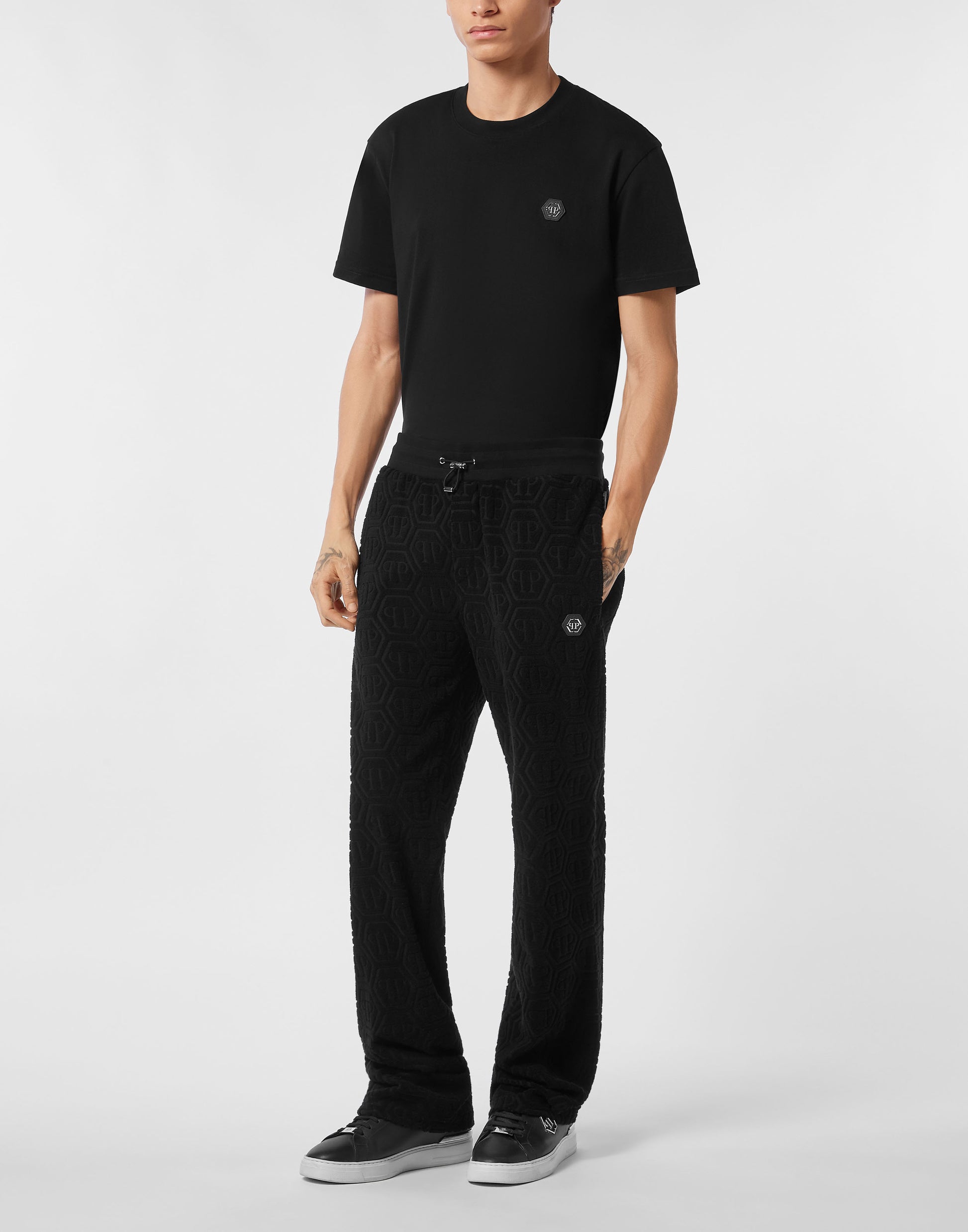 Philipp Plein Jacquard Tracksuit Pants Monogram, featuring a unique design. Available at Lestyle Boutique Melbourne