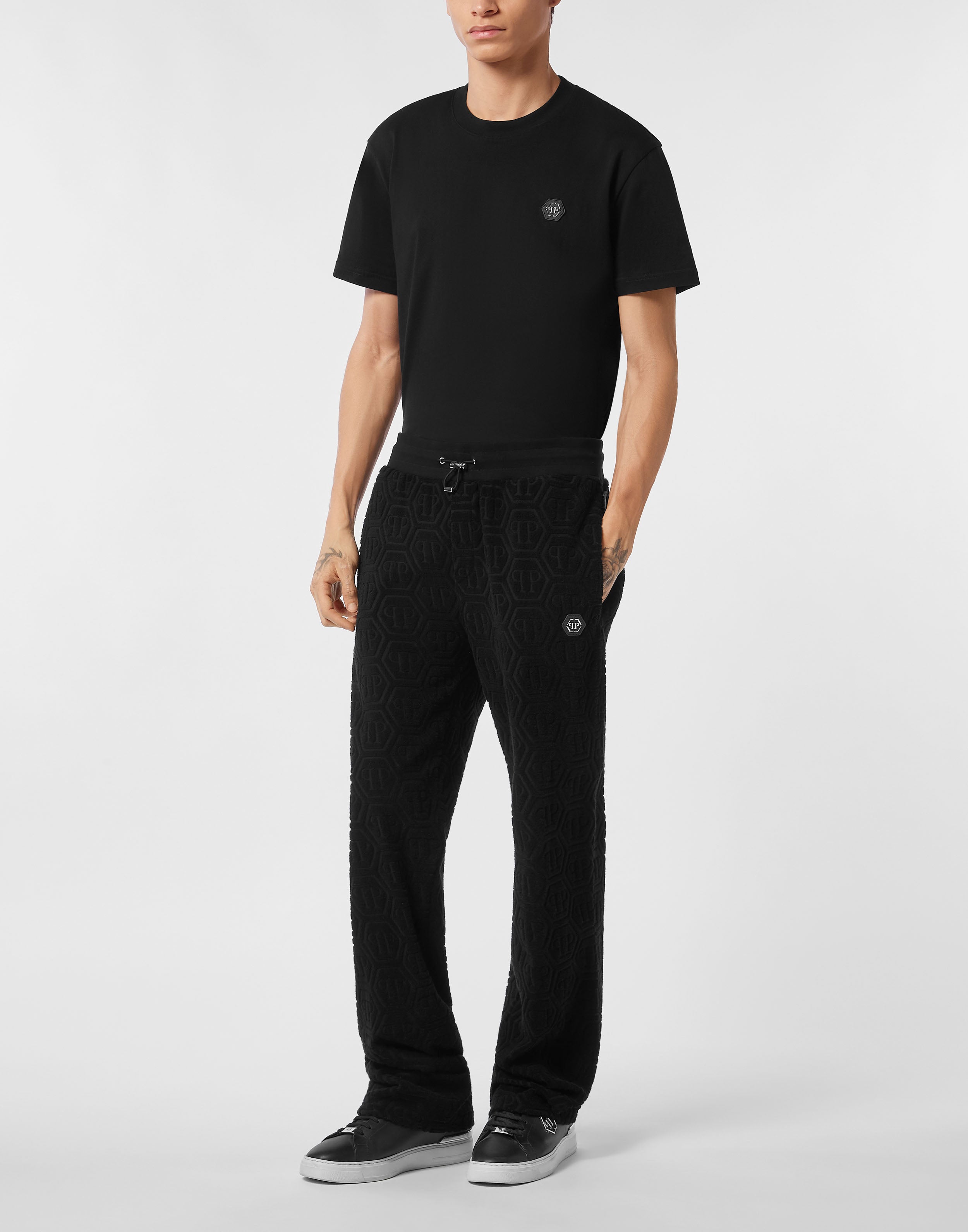 Philipp Plein Jacquard Tracksuit Pants Monogram, featuring a unique design. Available at Lestyle Boutique Melbourne