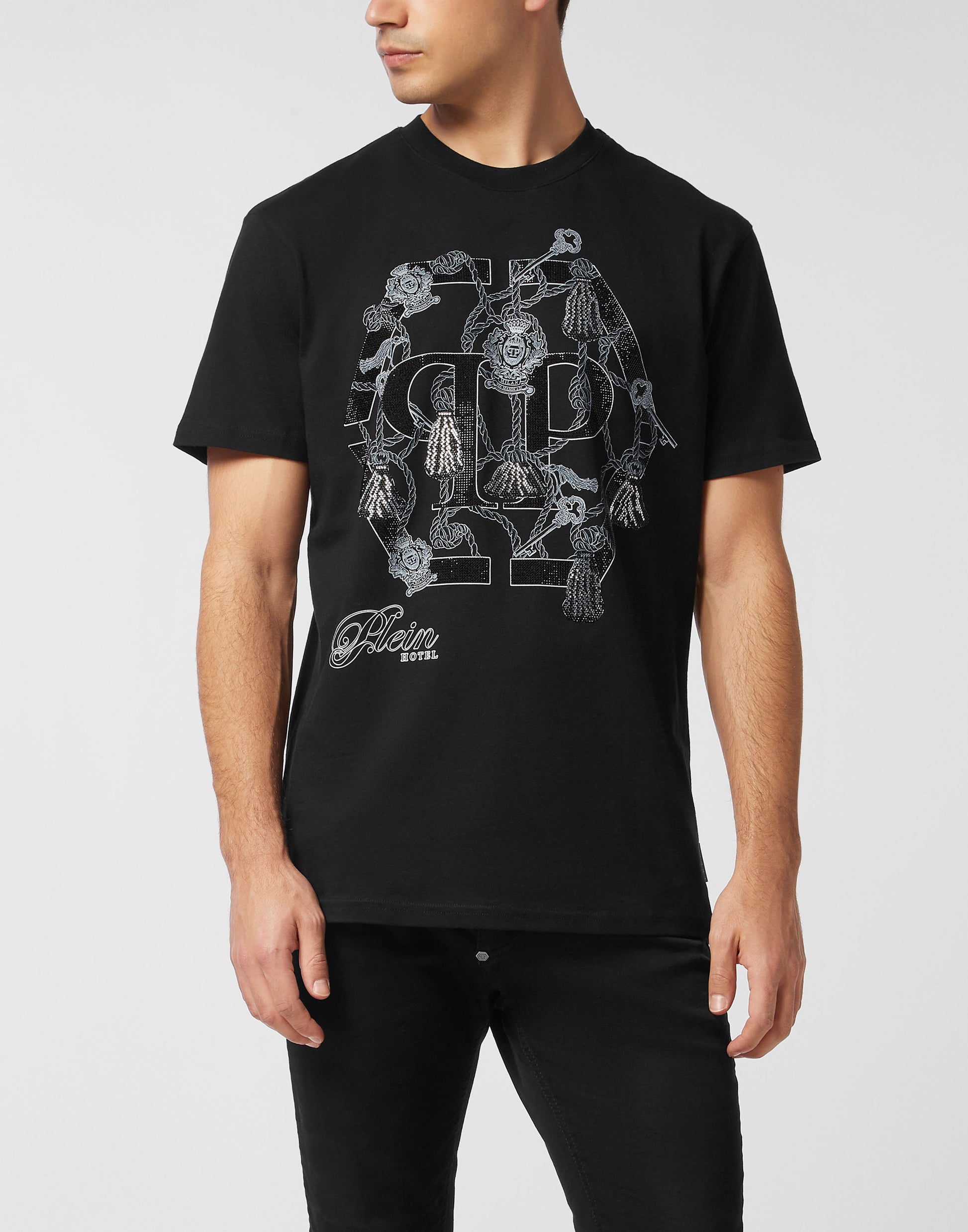 Philipp Plein round neck t-shirt with tassel design, available at Lestyle Boutique Melbourne