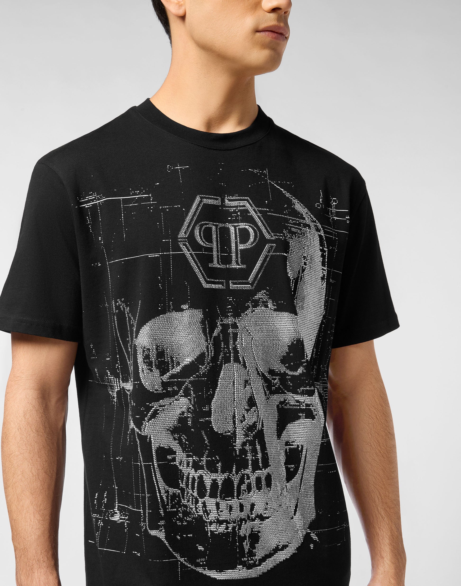Philipp Plein round neck t-shirt with skull design, available at Lestyle Boutique Melbourne