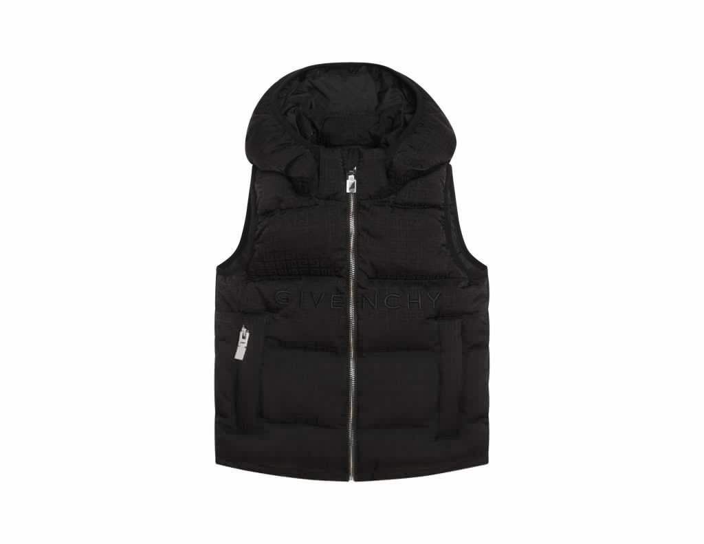 Givenchy Kids Gilet with padded design and classic hood, available at Lestyle Boutique Melbourne