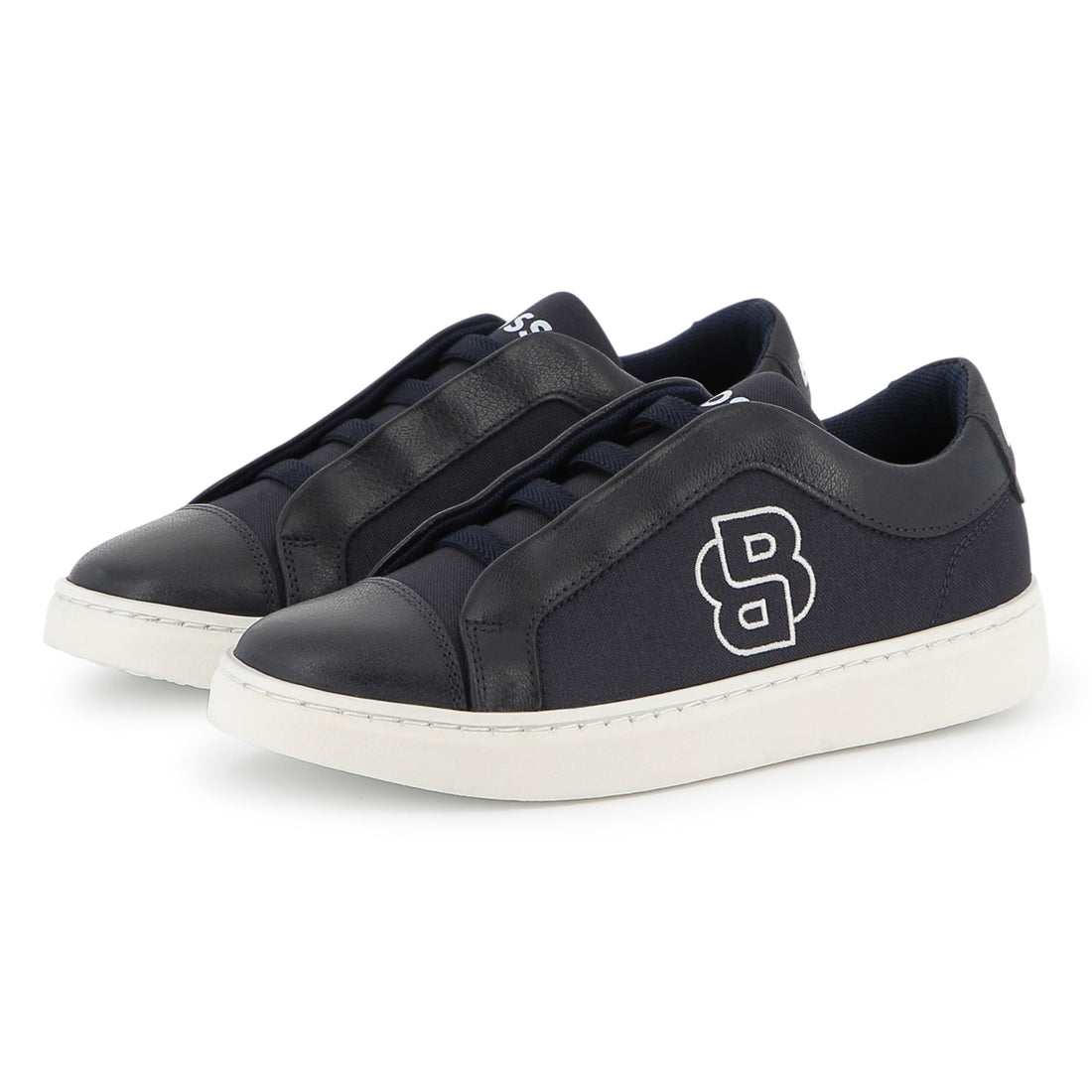 BOSS ELASTICATED LACE-UP TRAINERS featuring logo embroidery available at Lestyle Boutique Melbourne