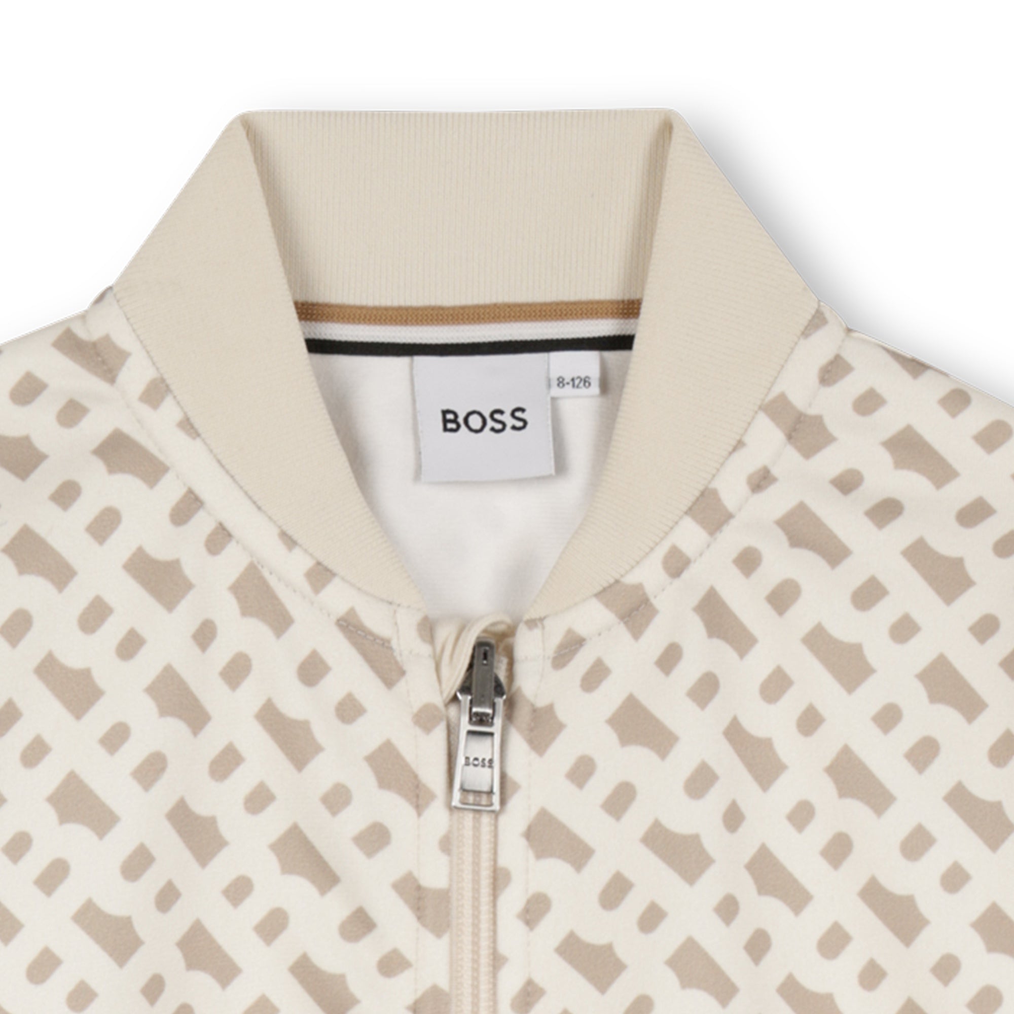 BOSS Kidswear logo-print zipped sweatshirt featuring all-over logo print available at Lestyle Boutique Melbourne