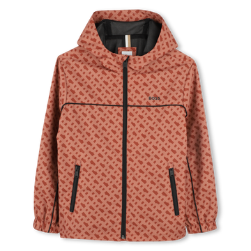 BOSS Hooded printed windbreaker