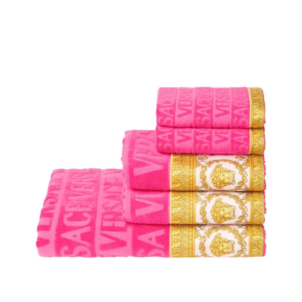 Versace Towel Set featuring I Love Baroque print available at Lestyle Boutique Melbourne