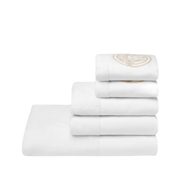 VERSACE TOWEL SET featuring lurex embroidery available at Lestyle Boutique Melbourne