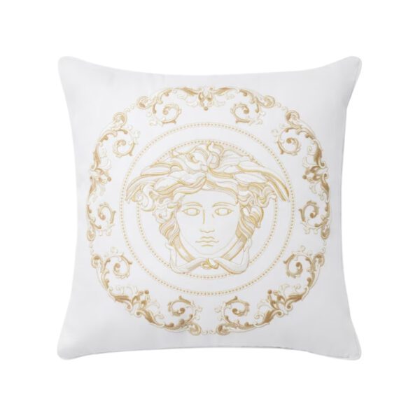 Versace Cushion featuring Medusa embroidery available at Lestyle Boutique Melbourne