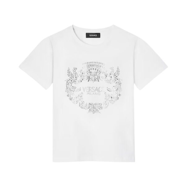 VERSACE KIDS T-SHIRT featuring crystal embellishments available at Lestyle Boutique Melbourne
