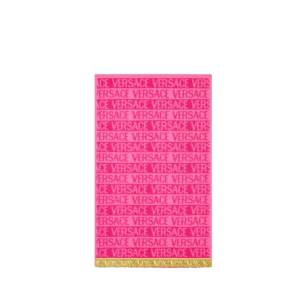 VERSACE TOWEL featuring allover logo motif and Baroque border available at Lestyle Boutique Melbourne