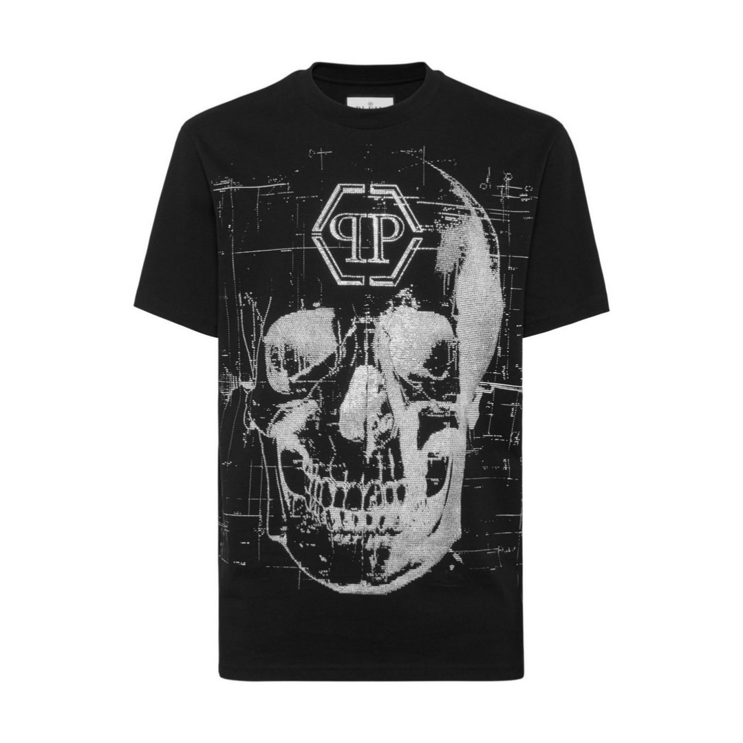 Philipp Plein round neck t-shirt with skull design, available at Lestyle Boutique Melbourne