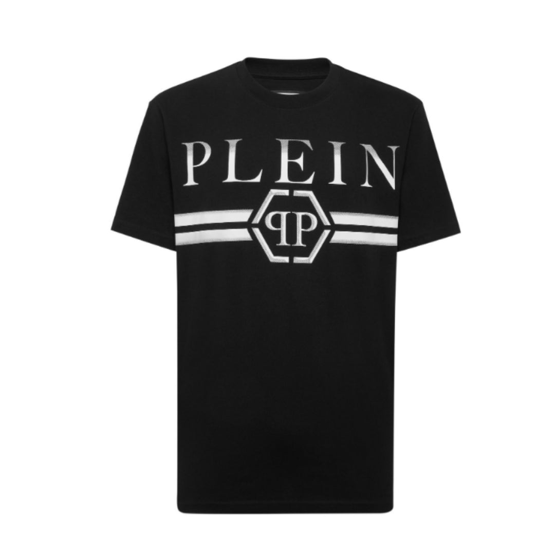 Philipp Plein round neck t-shirt with stripes, a must-have garment. Available at Lestyle Boutique Melbourne