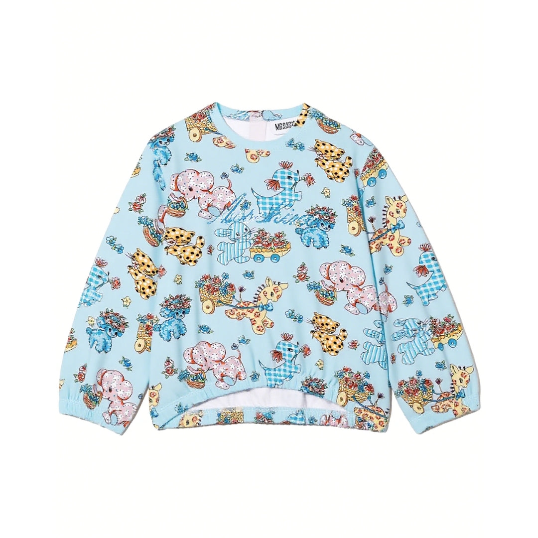 Moschino Kids graphic-print crew neck sweatshirt with multicolour design, available at Lestyle Boutique Melbourne