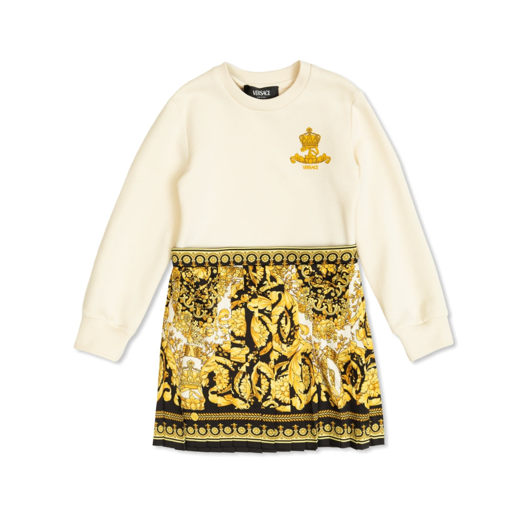 Versace Kids dress with pleated skirt, elegant design. Available at Lestyle Boutique Melbourne