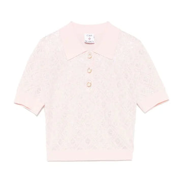Casablanca pink crystal-monogram polo top with luxurious design, available at Lestyle Boutique Melbourne