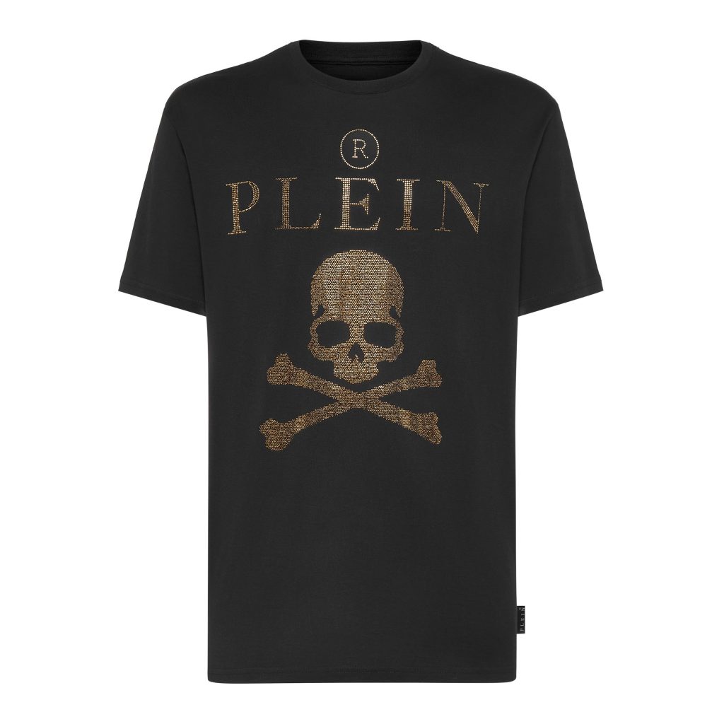 PHILIPP PLEIN T-SHIRT featuring skull and bones graphic print available at Lestyle Boutique Melbourne
