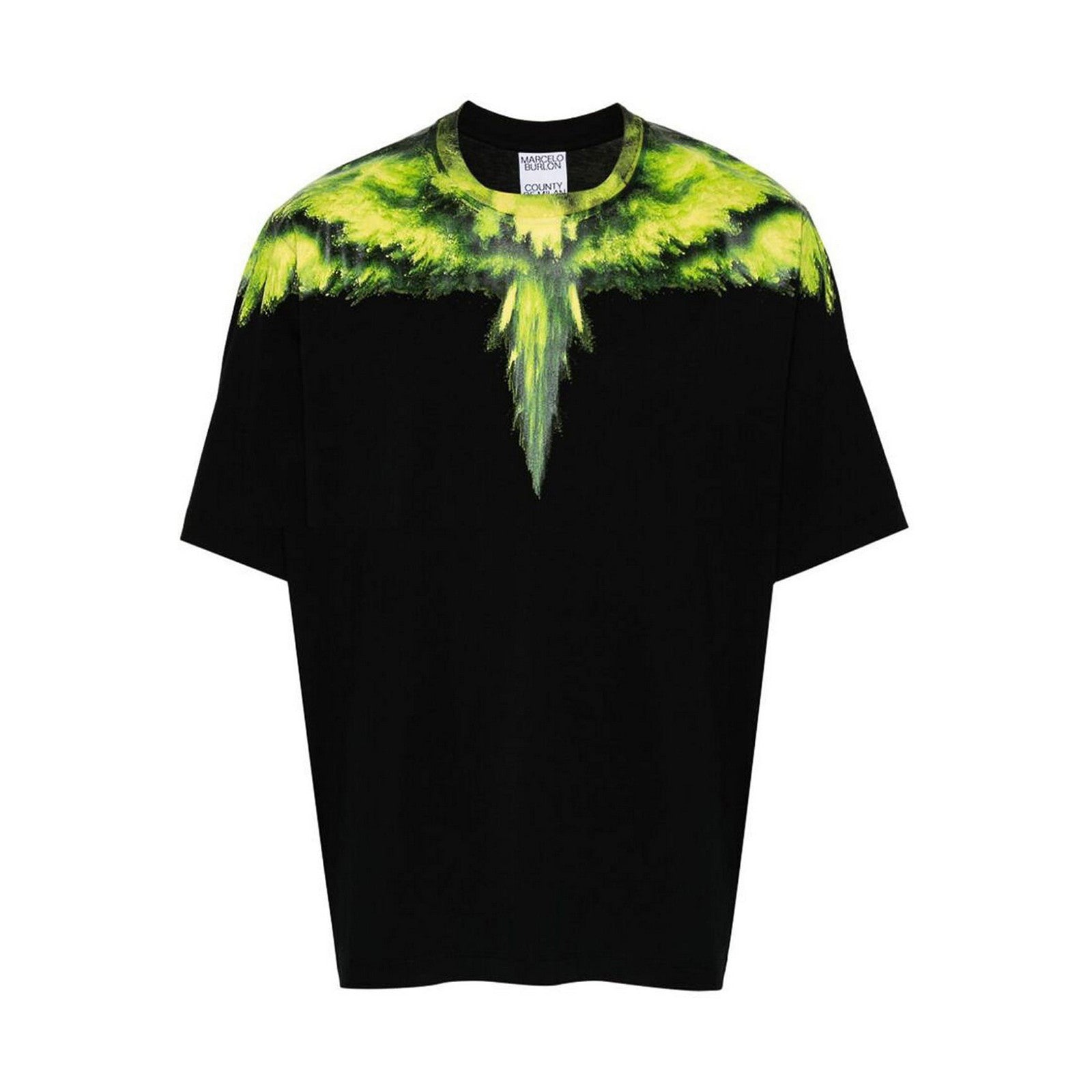 Marcelo Burlon County of Milan Icon Wings T-shirt in green and black, featuring bold wing graphic, available at Lestyle Boutique Melbourne.