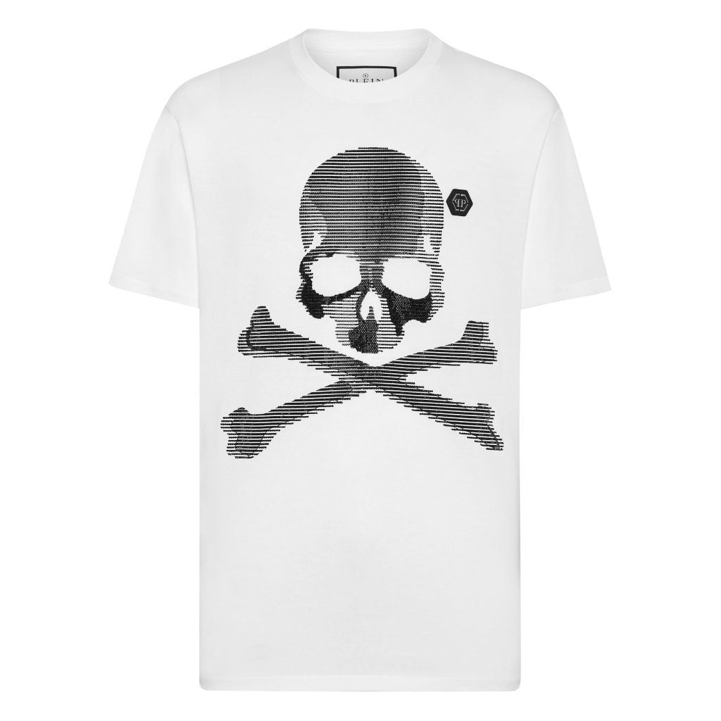 PHILIPP PLEIN T-SHIRT featuring graphic-print skull & crossbones available at Lestyle Boutique Melbourne