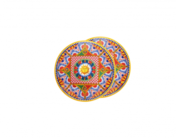 Dolce & Gabbana plate with Sicilian carretto print, glazed finish, available at Lestyle Boutique Melbourne