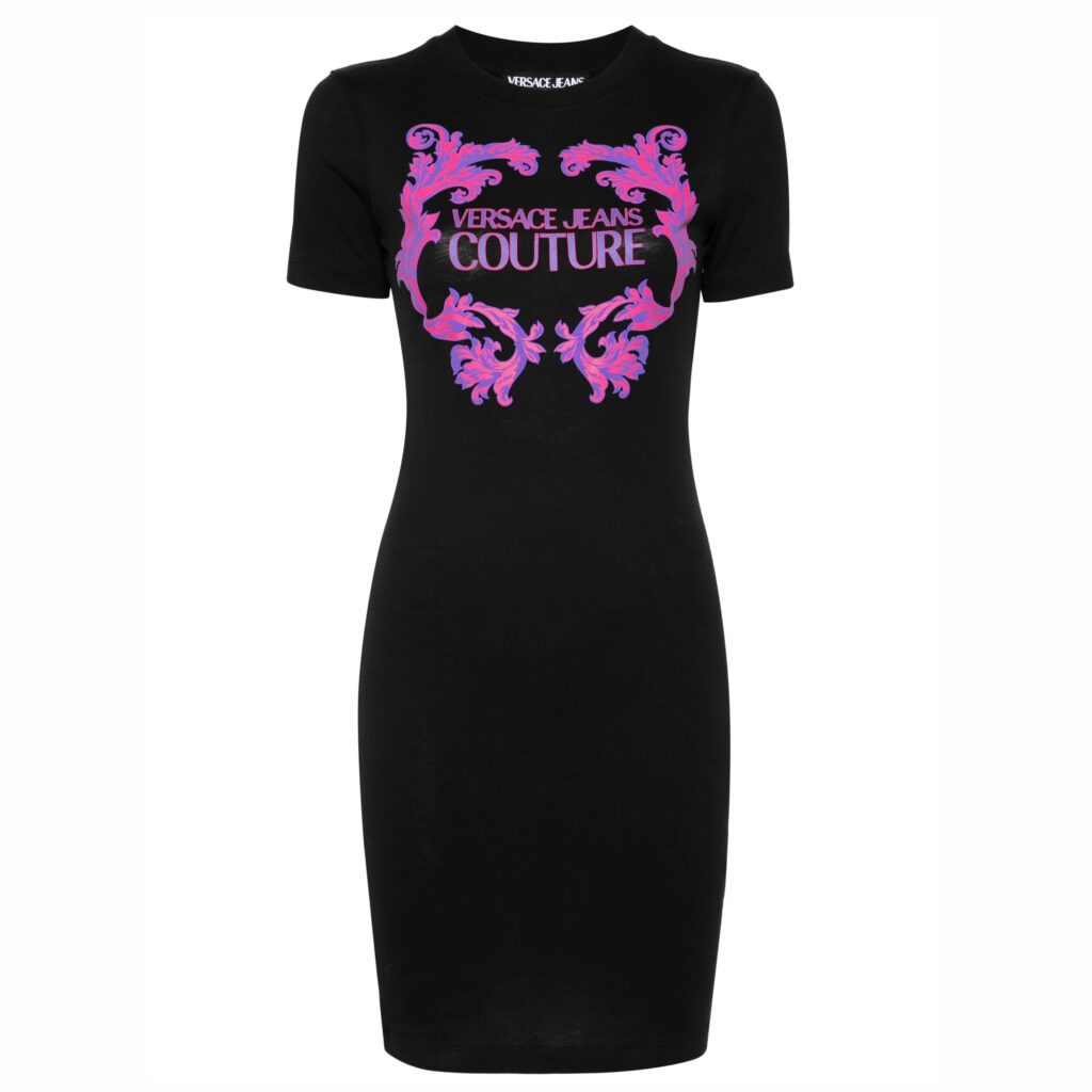 Versace Jeans Couture dress with logo print, crafted from cotton. Available at Lestyle Boutique Melbourne