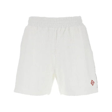 Casablanca Mena white shorts with logo embroidery, available at Lestyle Boutique Melbourne