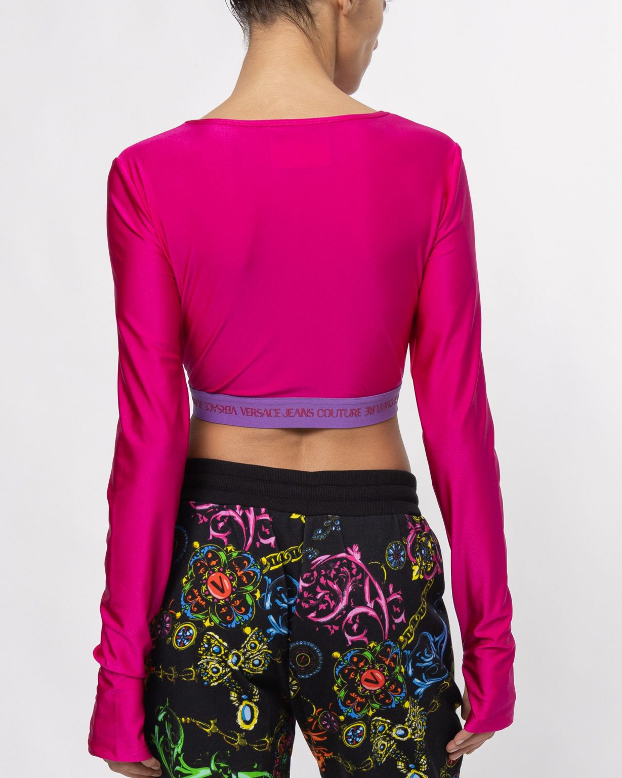 Versace Jeans Couture pink crop top with stretch design available at Lestyle Boutique Melbourne