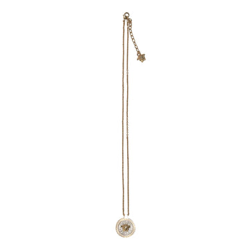 Versace Gold Palladium Medusa Pendant Necklace with an adjustable chain and Medusa-embossed pendant, available at Lestyle Boutique.