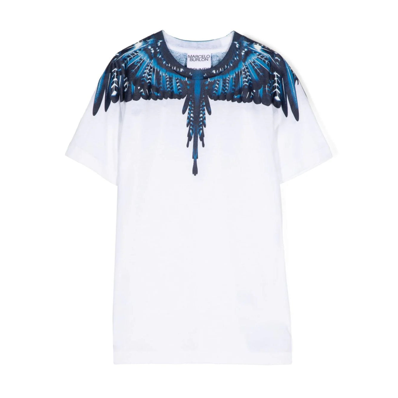MARCELO BURLON COUNTY OF MILAN ICON WINGS T-SHIRT - WHITE/BLUE | Lestyle Boutique Melbourne