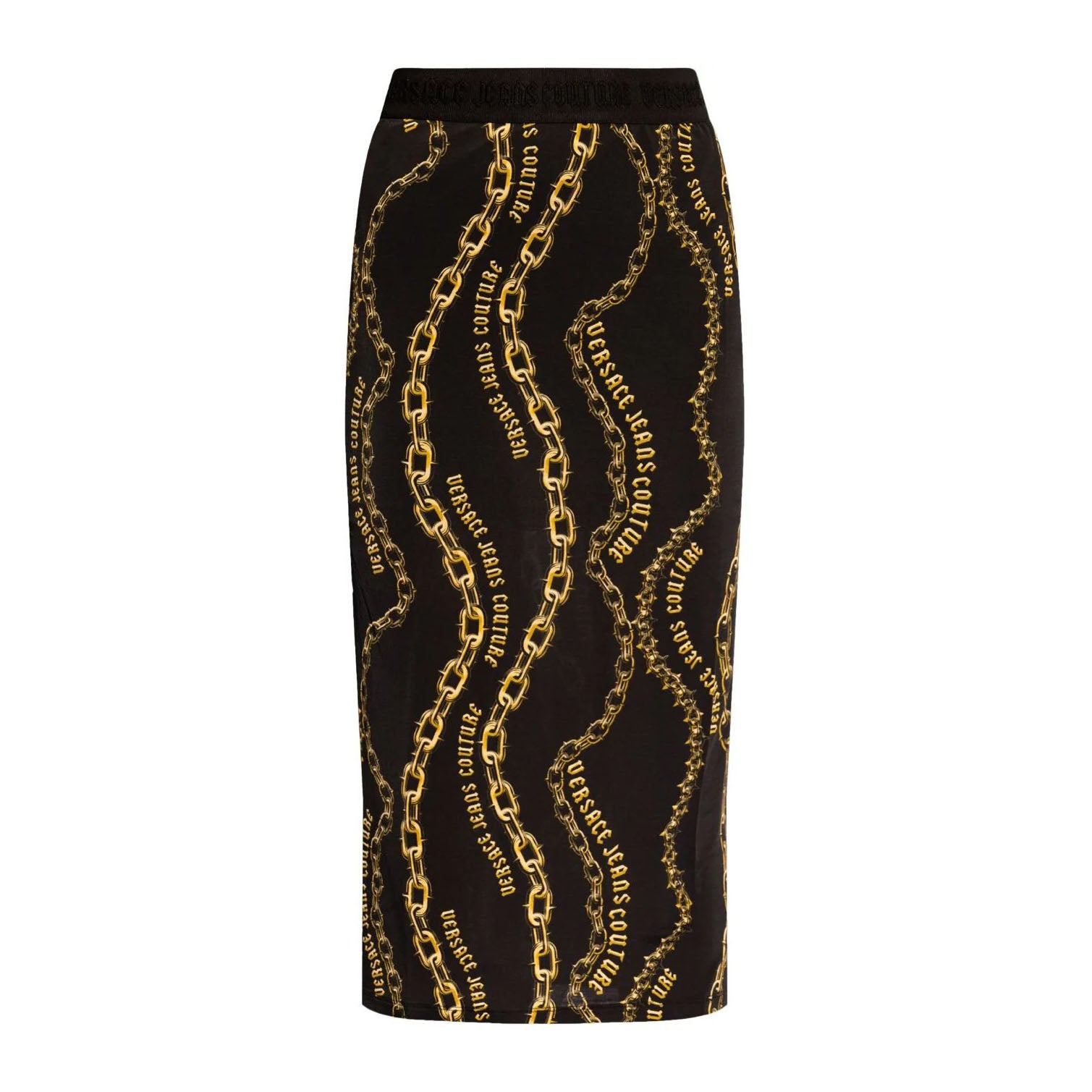 スカート VERSACE JEANS COUTURE Woman Skirt Gold 77HAE8A5NS462 G89 Versace Jeans Couture Black And Gold Skirt | 77HAE820NS462G89