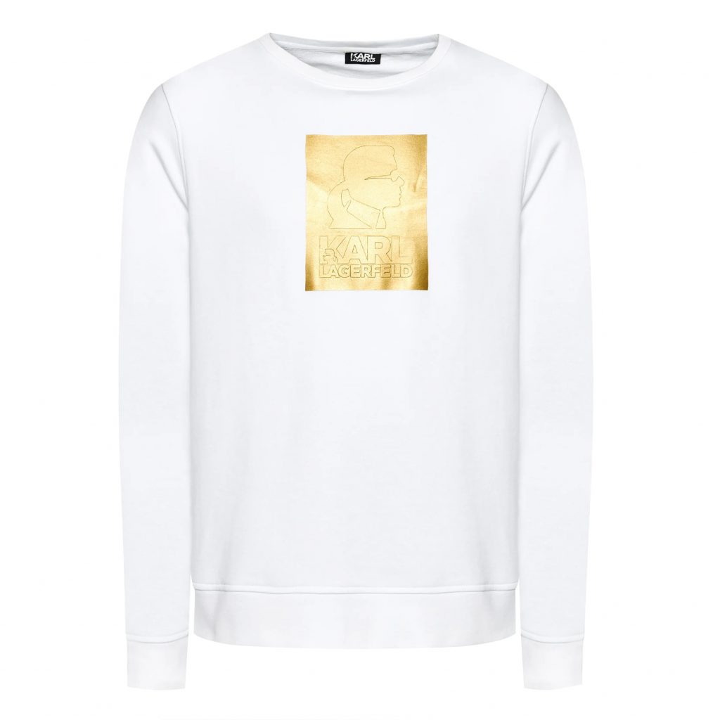 KARL LAGERFELD SWEATSHIRT featuring a gold logo, available at Lestyle Boutique Melbourne