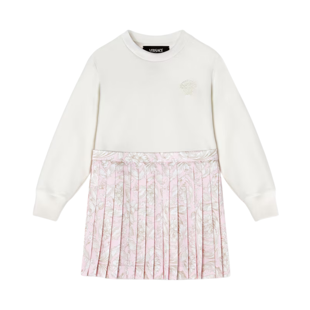 VERSACE BAROCCO KIDS SWEATSHIRT DRESS featuring Medusa embroidery available at Lestyle Boutique Melbourne
