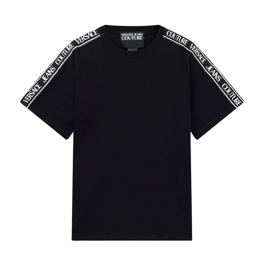 Versace Jeans Couture logo tape print T-shirt featuring logo tape available at Lestyle Boutique Melbourne