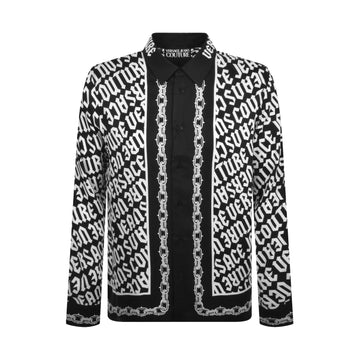 Versace Jeans Couture black long sleeve shirt with a sleek silhouette, available at Lestyle Boutique Melbourne. A stylish and comfortable choice for formal or semi-formal wear.