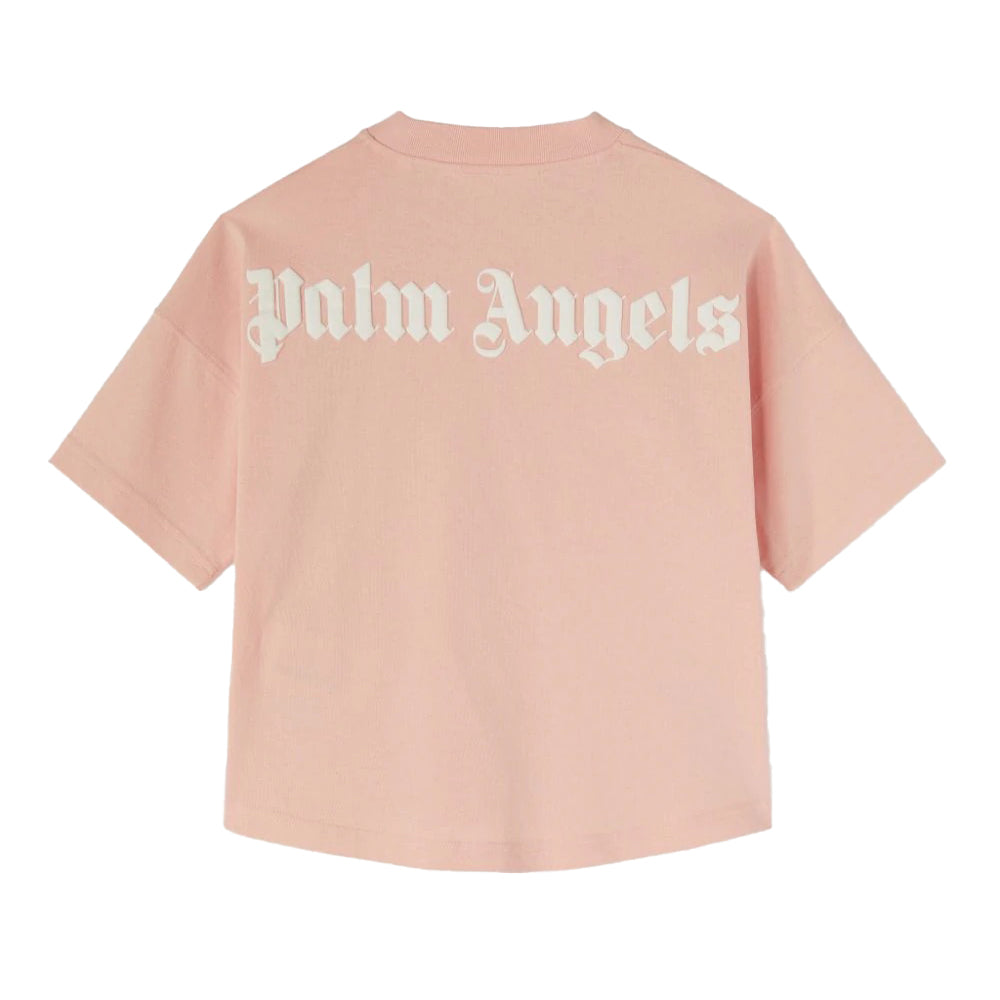 Palm Angels Classic Overlogo T-shirt in pink with Palm Angels logo on the back and neckline, available at Lestyle Boutique Melbourne.