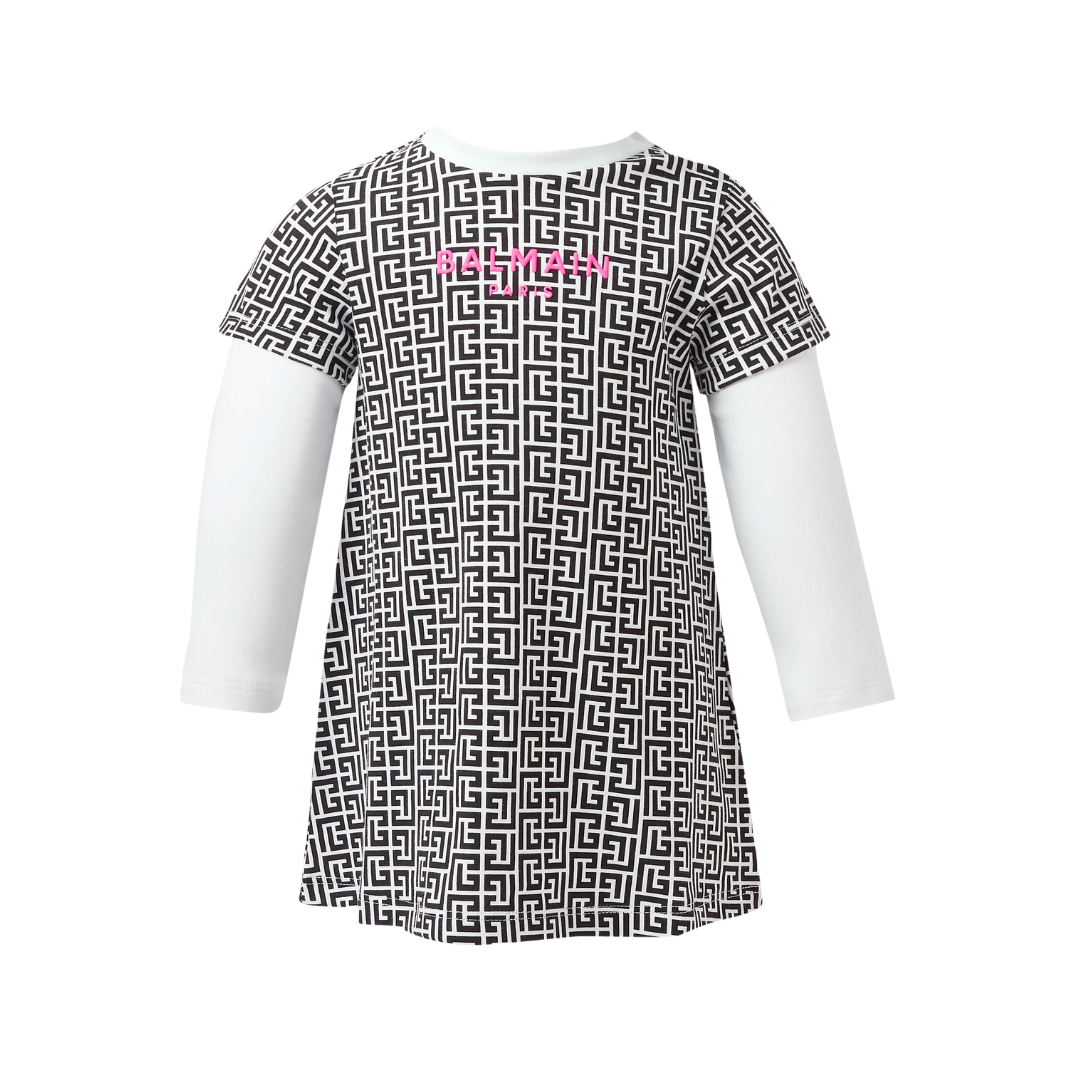 Balmain dress featuring logo print available at Lestyle Boutique Melbourne
