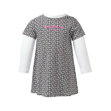 Balmain dress featuring logo print available at Lestyle Boutique Melbourne