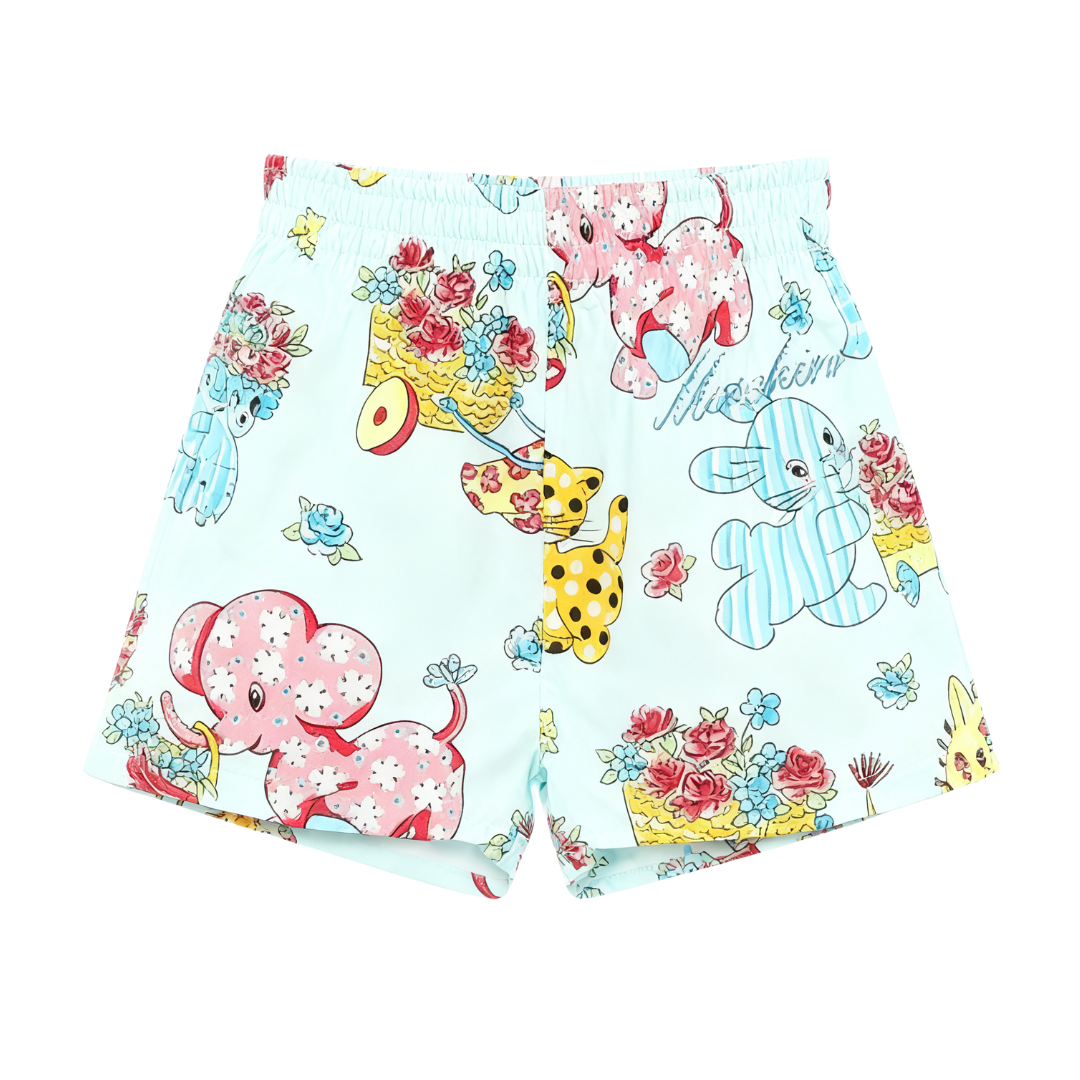 Moschino shorts with vibrant multicolor animal print available at Lestyle Boutique Melbourne