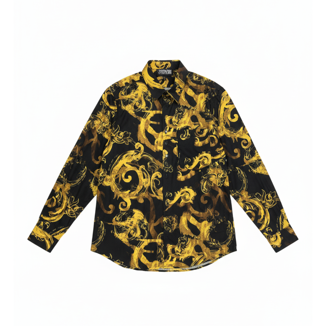 Versace Jeans Couture shirt featuring ornate gold baroque pattern available at Lestyle Boutique Melbourne
