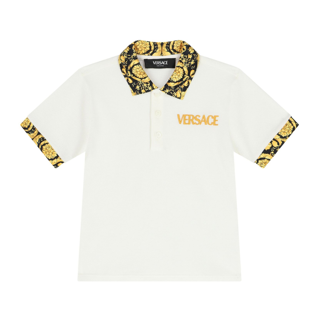 Versace Boys Polo Shirt featuring Barocco motif details available at Lestyle Boutique Melbourne