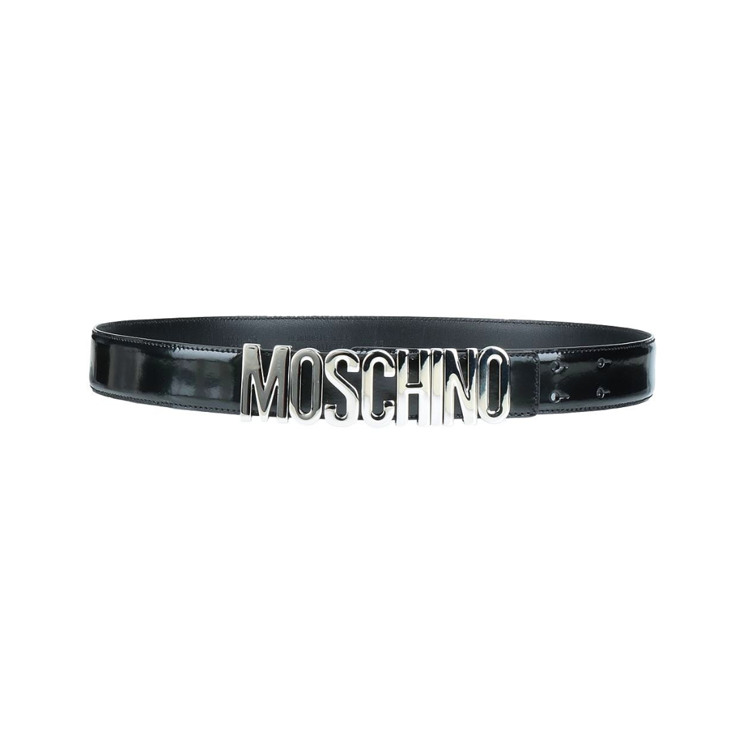 Moschino belt featuring silver logo available at Lestyle Boutique Melbourne