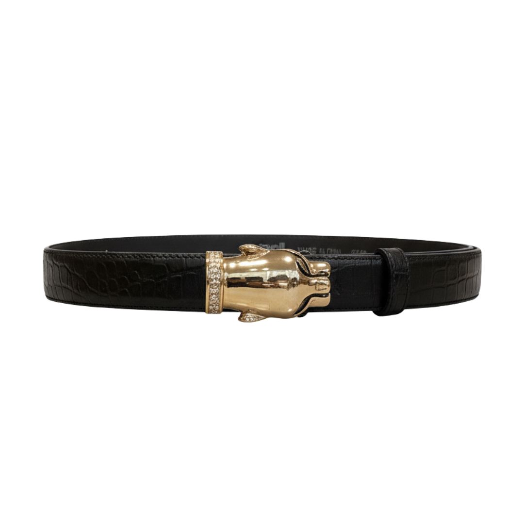 Cavalli Class belt featuring a gold-tone buckle available at Lestyle Boutique Melbourne