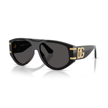 Dolce & Gabbana pilot sunglasses with a polished acetate frame and dark grey lenses, available at Lestyle Boutique Melbourne