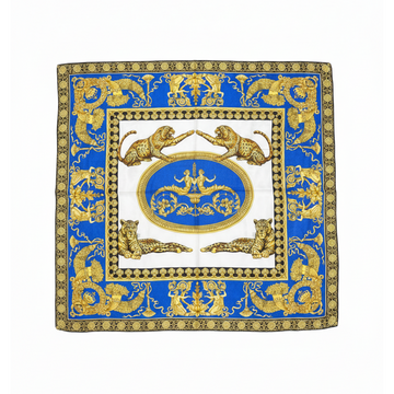 Versace silk scarf featuring bold baroque print available at Lestyle Boutique Melbourne