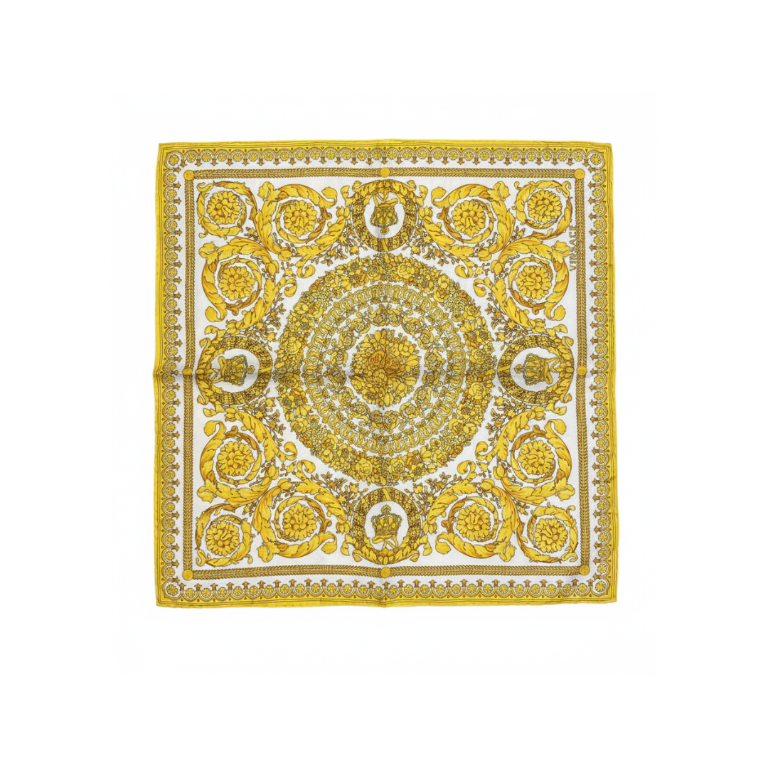 Versace handkerchief featuring gold baroque pattern available at Lestyle Boutique Melbourne