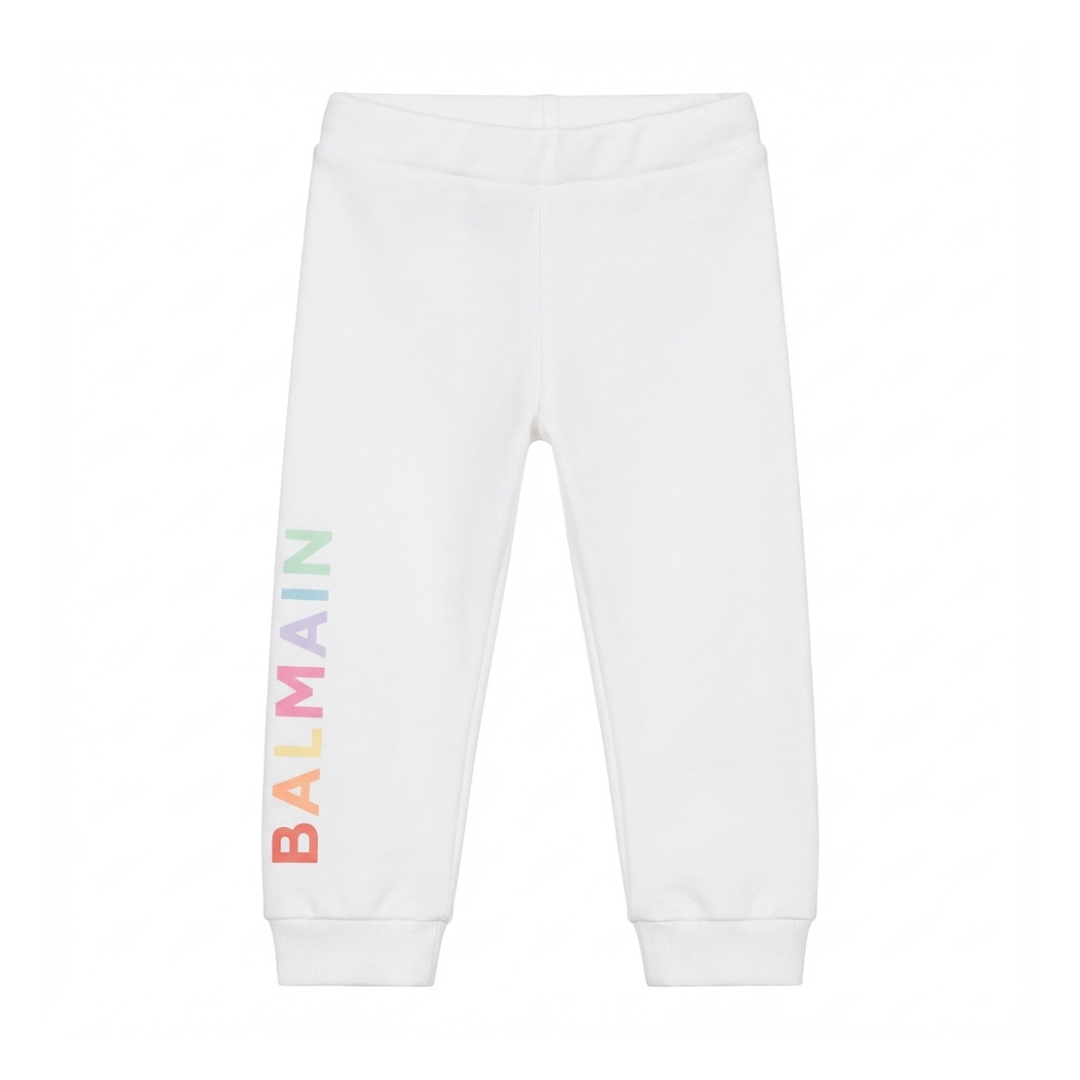 BALMAIN KIDS PANTS featuring rainbow logo down the left leg available at Lestyle Boutique Melbourne