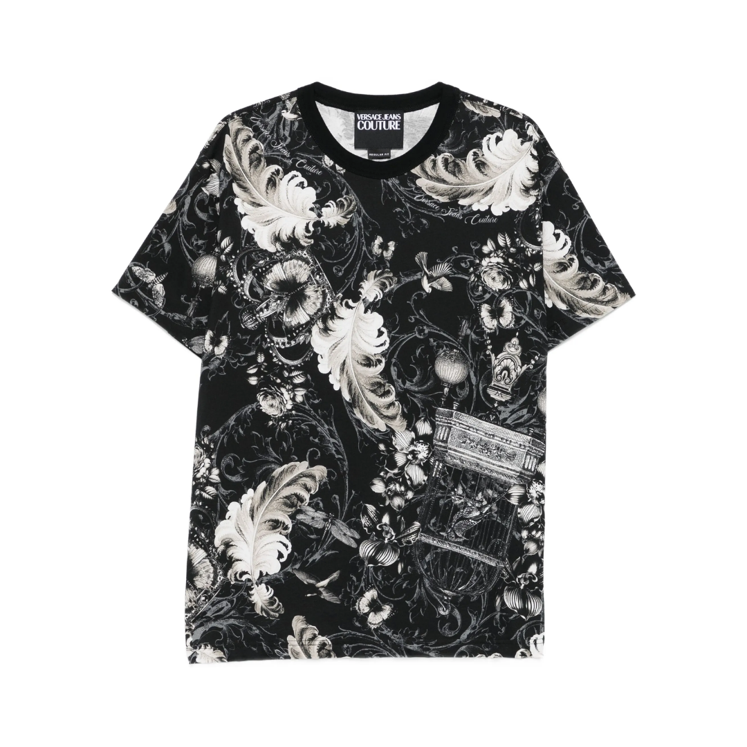 VERSACE JEANS COUTURE T-SHIRT featuring baroque-print feather design available at Lestyle Boutique Melbourne
