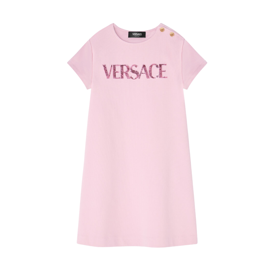 Versace top featuring glitter logo on chest available at Lestyle Boutique Melbourne