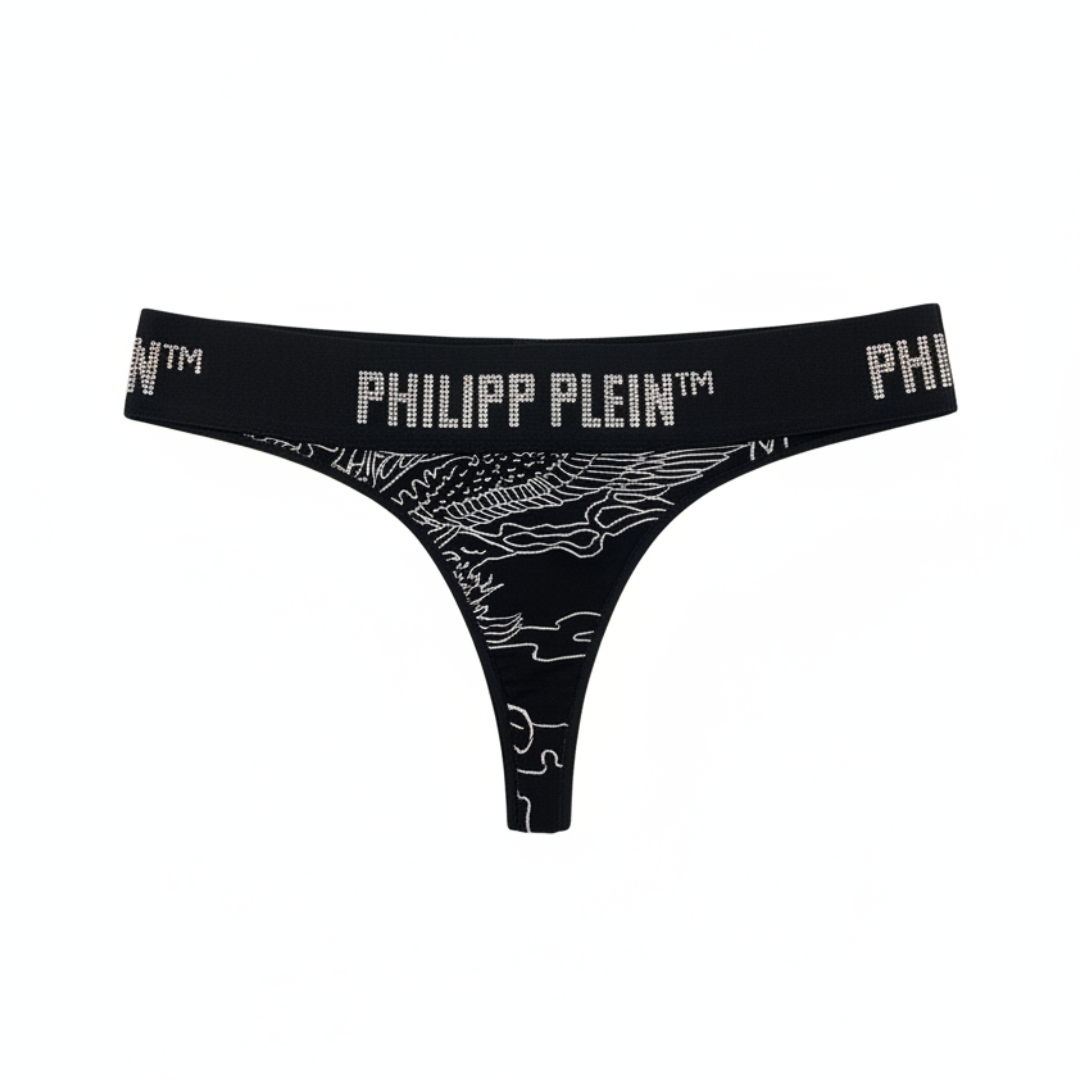 PHILIPP PLEIN thong underwear featuring skeletal wing print available at Lestyle Boutique Melbourne