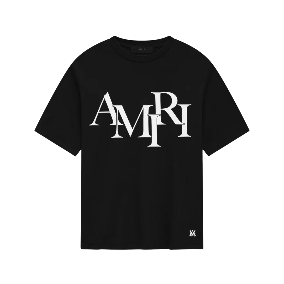 AMIRI T-shirt featuring a large white logo graphic available at Lestyle Boutique Melbourne